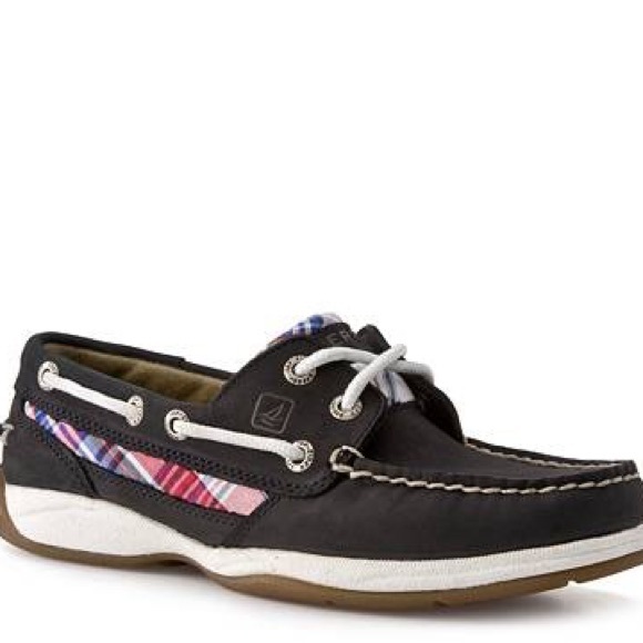 Sperry Shoes - Sperry Top-Sider with Plaid Accents - Intrepid Navy / RWB Plaid Size 6 1/2 M